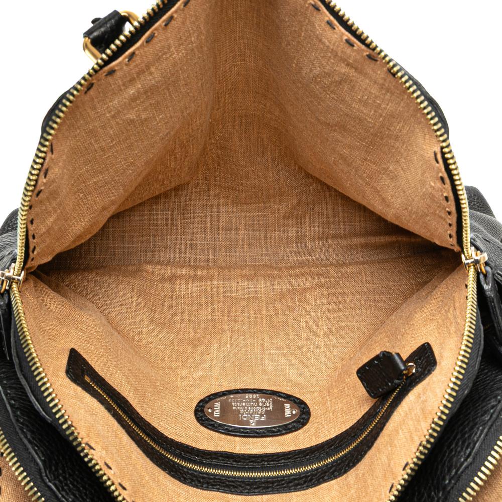 Black Leather Fendi Shoulder Bag