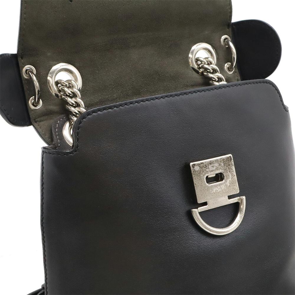 Black Leather Fendi Backpack
