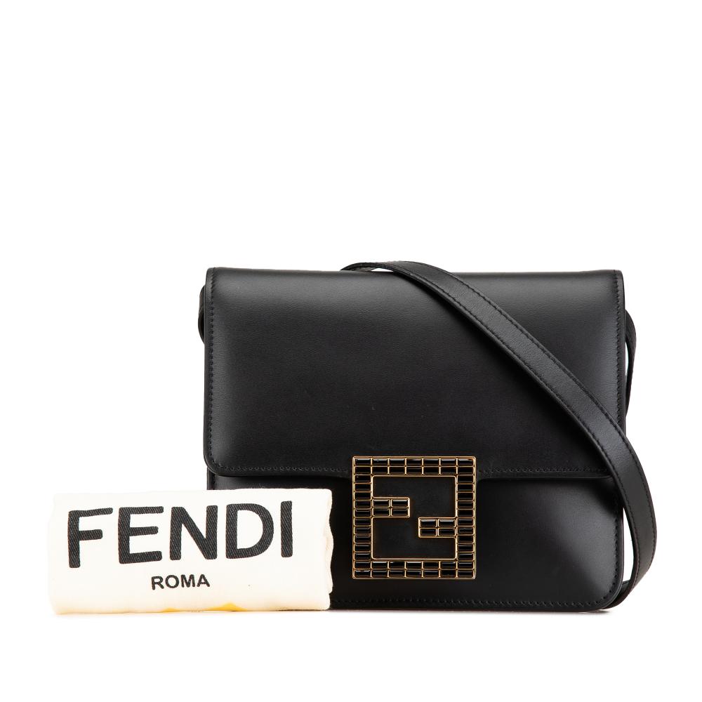 Black Leather Fendi Crossbody Bag
