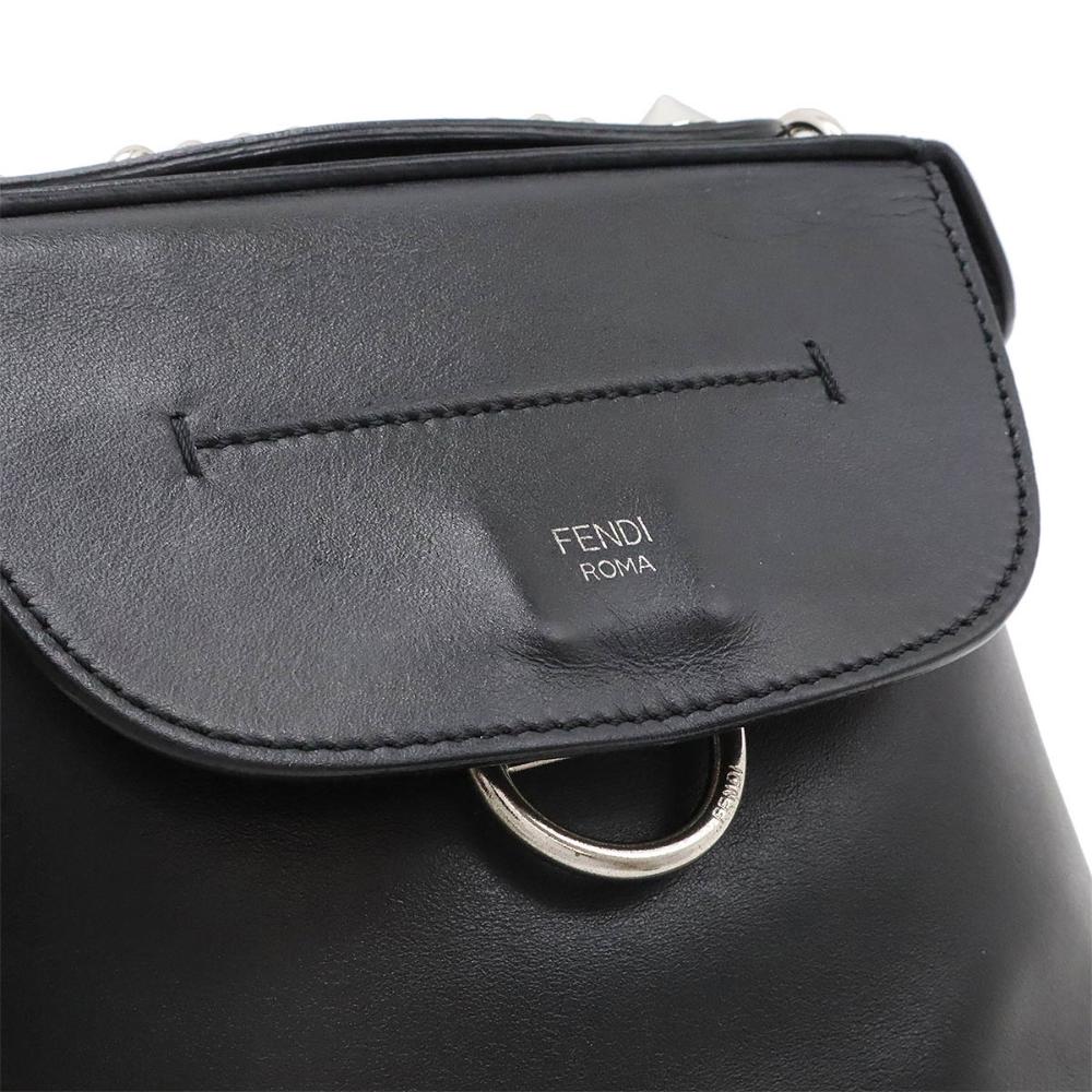 Black Leather Fendi Backpack