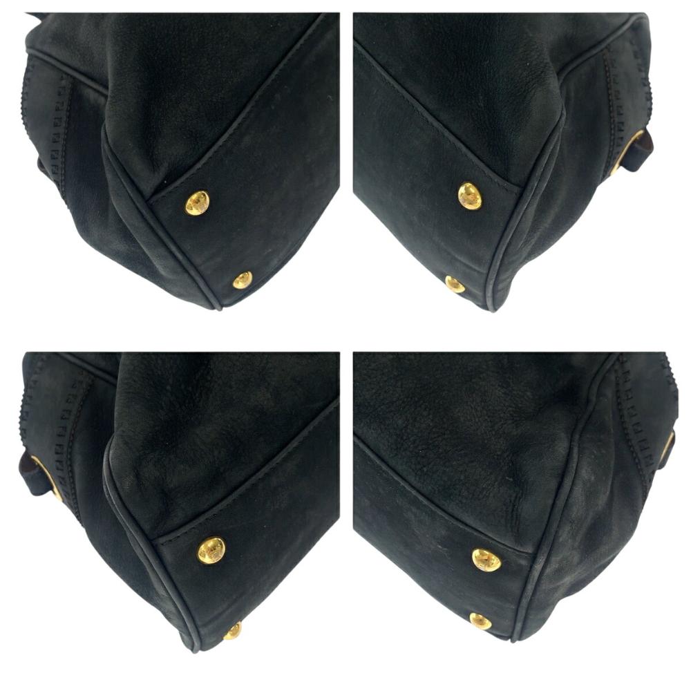 Black Suede Fendi Shoulder Bag