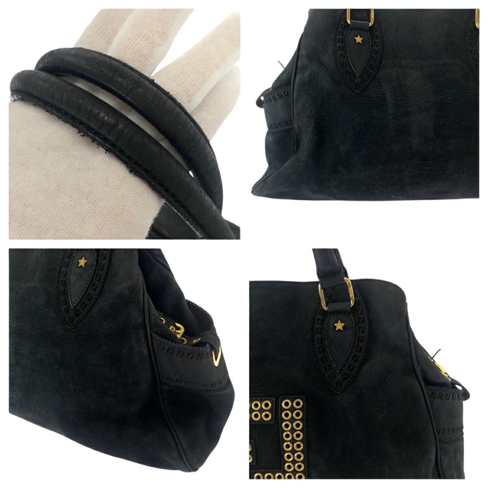Black Suede Fendi Shoulder Bag