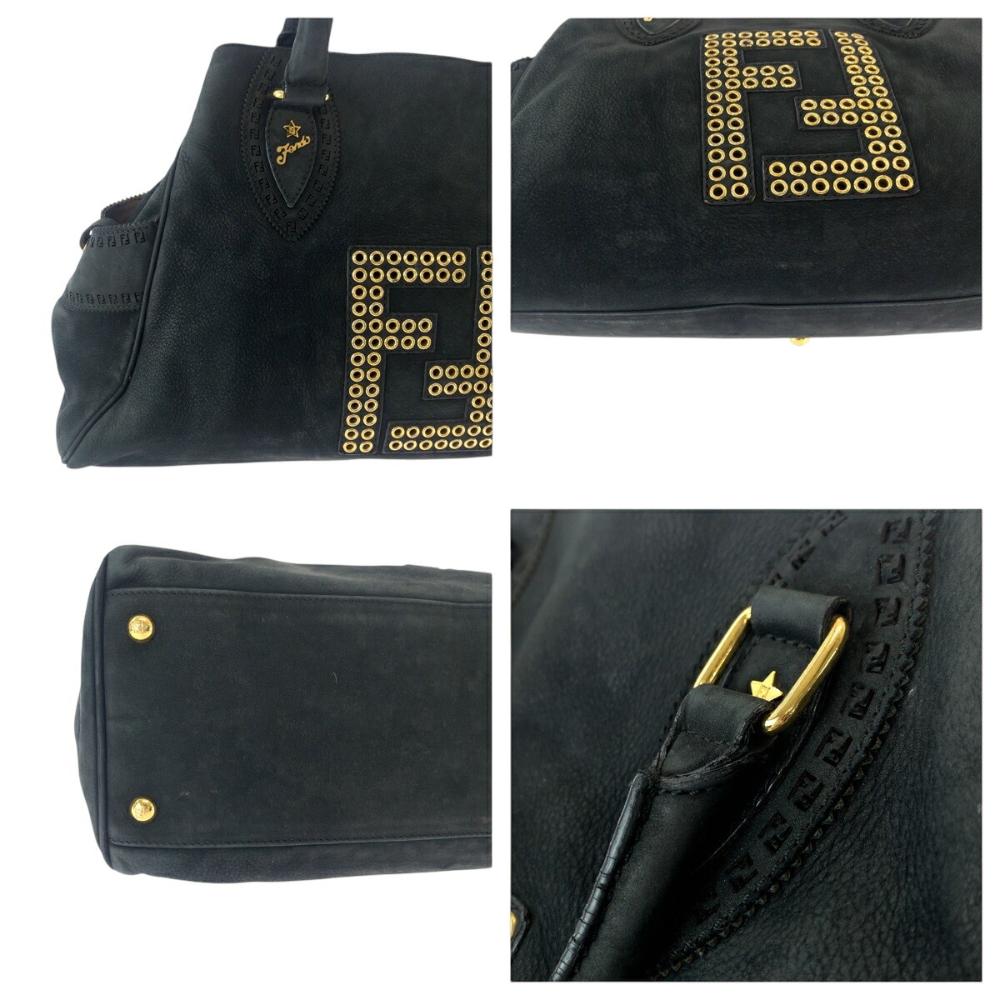 Black Suede Fendi Shoulder Bag