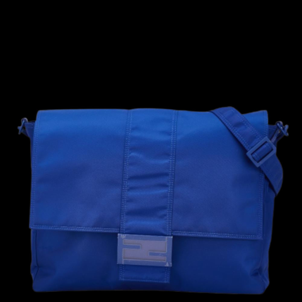 Blue Canvas Fendi Shoulder Bag