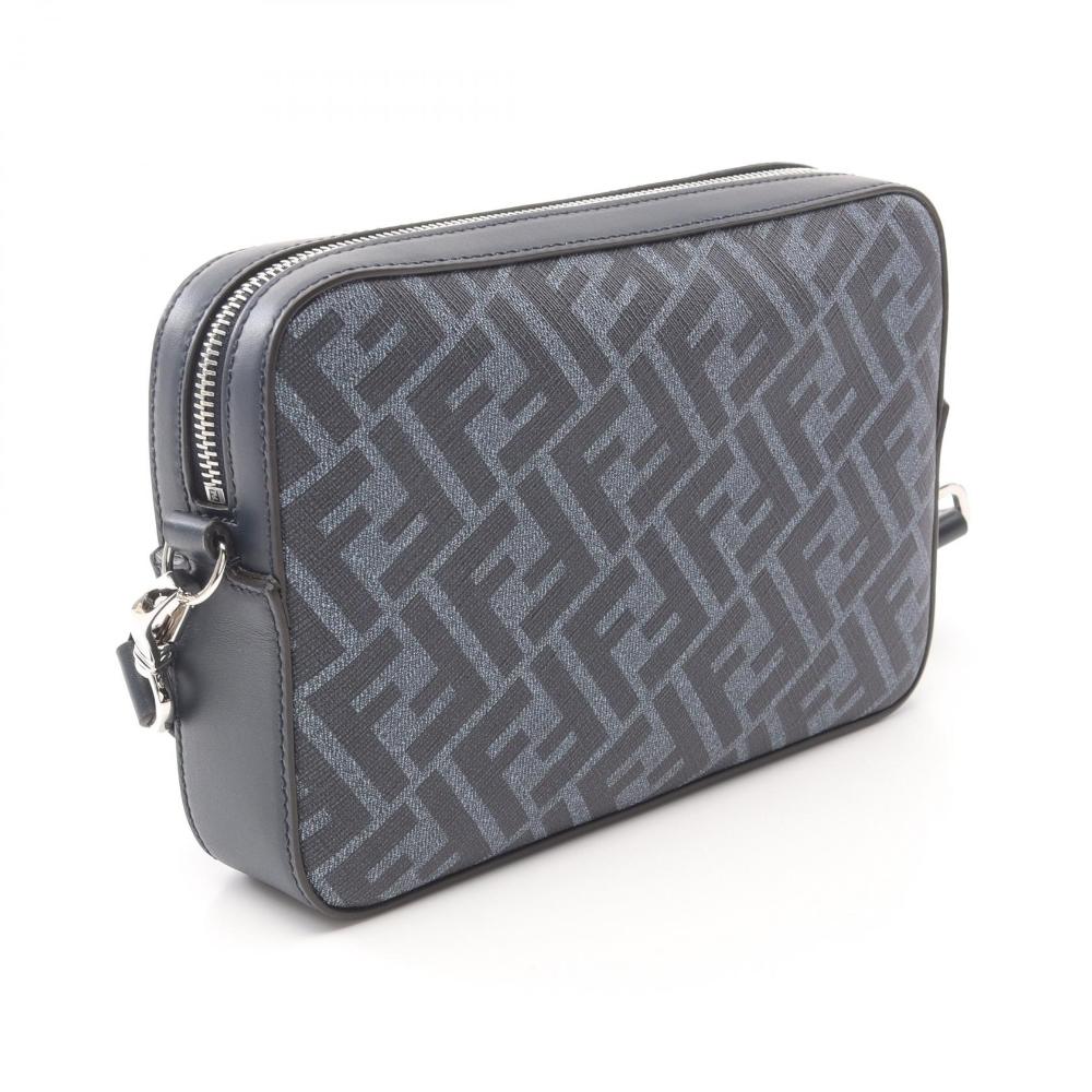 Blue Canvas Fendi Shoulder Bag