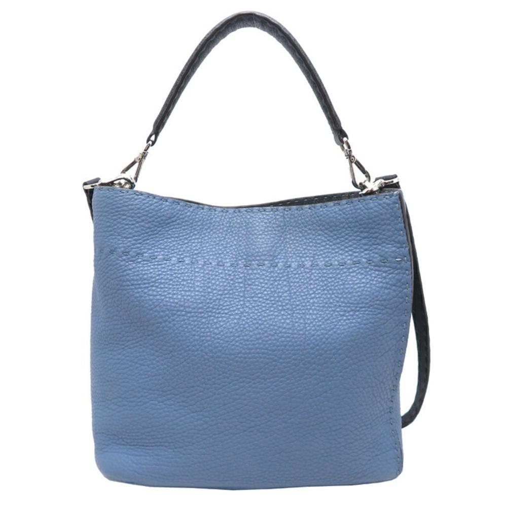 Blue Leather Fendi Shoulder Bag