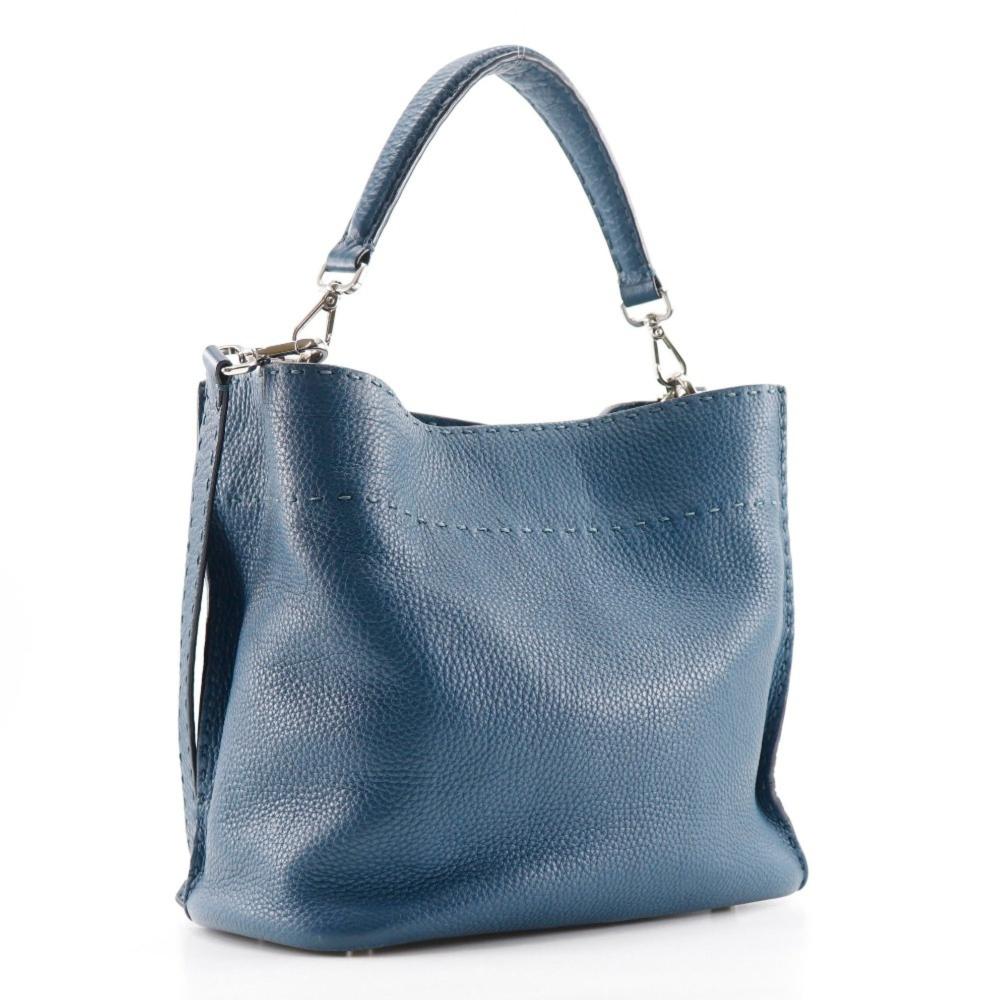 Blue Leather Fendi Shoulder Bag