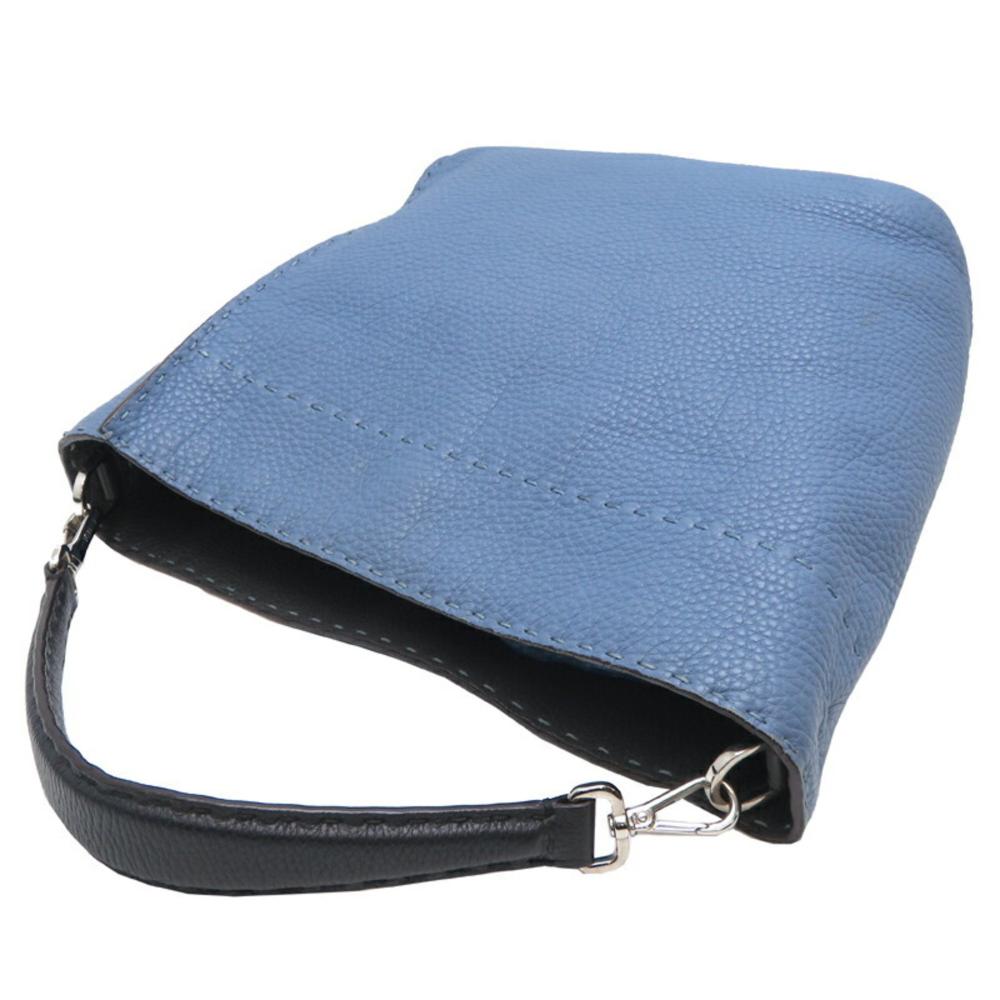 Blue Leather Fendi Shoulder Bag