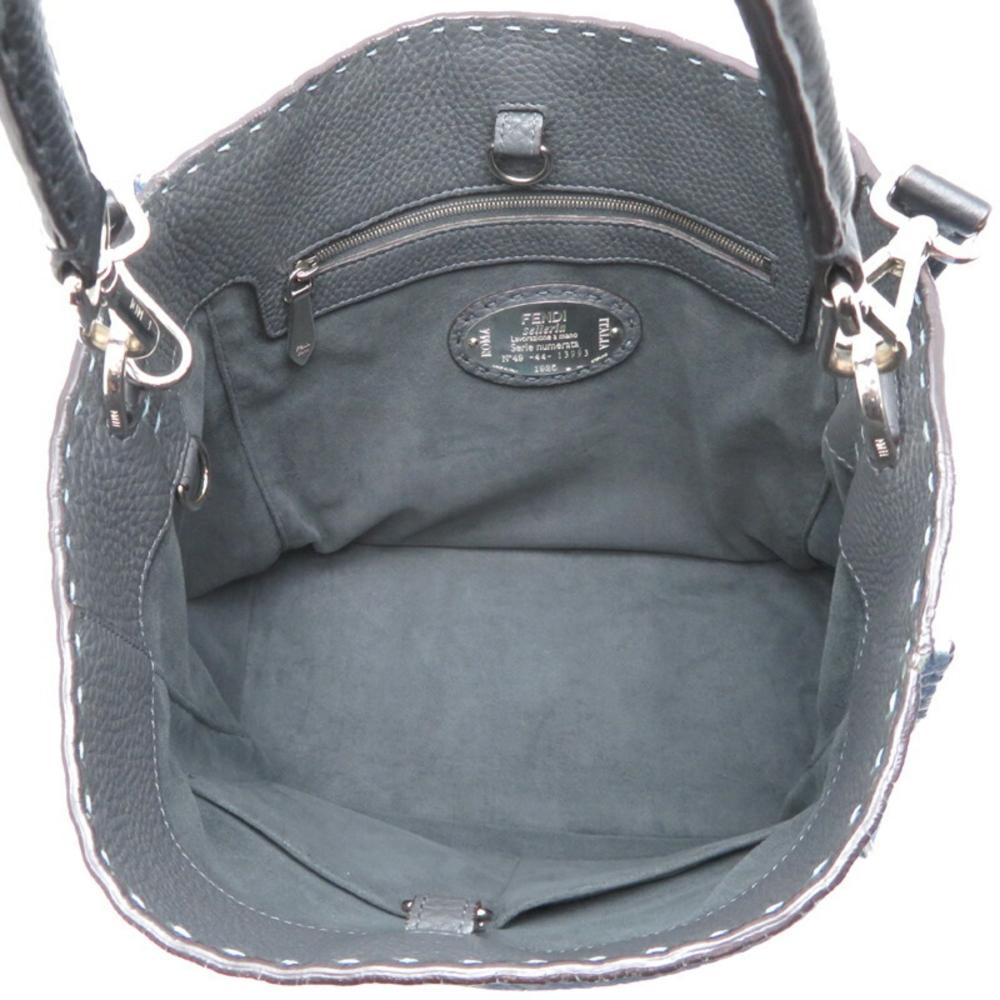 Blue Leather Fendi Shoulder Bag