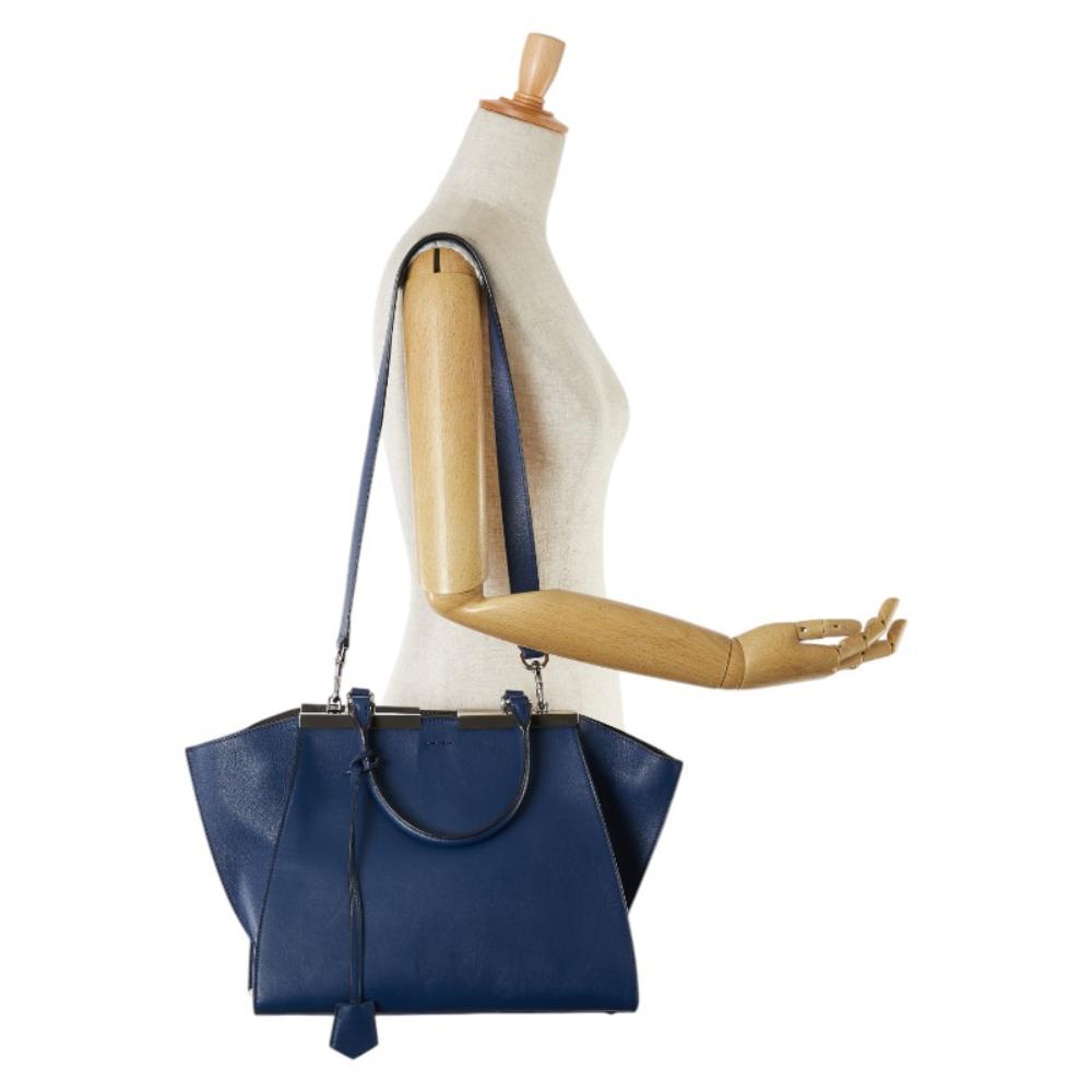 Blue Leather Fendi Shoulder Bag