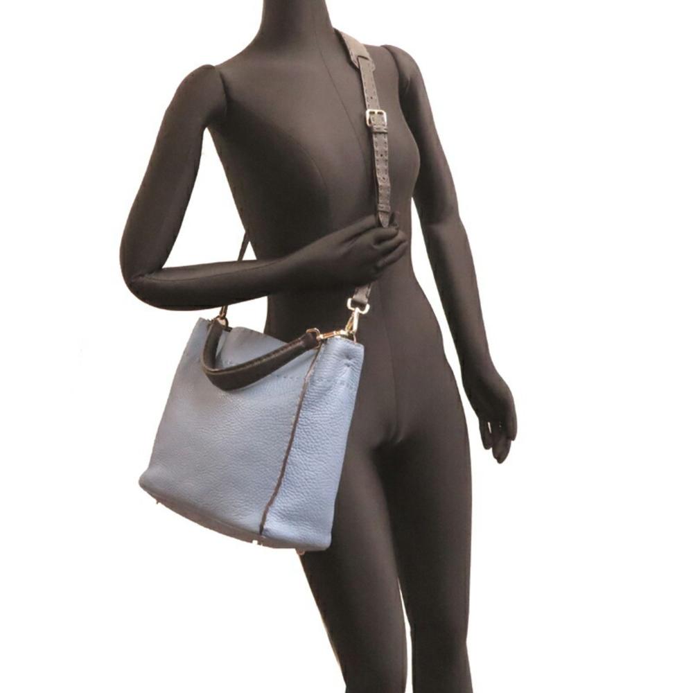 Blue Leather Fendi Shoulder Bag