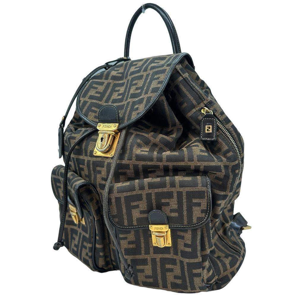 Brown Canvas Fendi Backpack