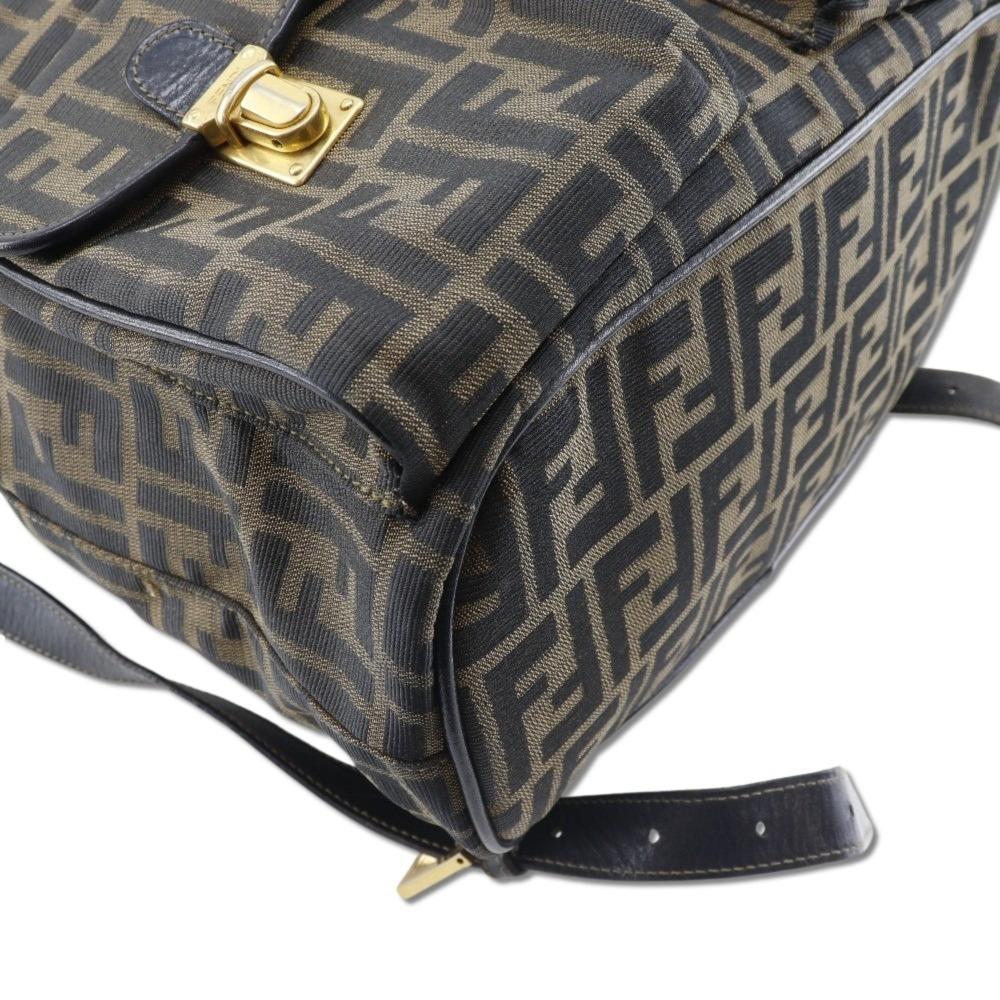 Brown Canvas Fendi Backpack