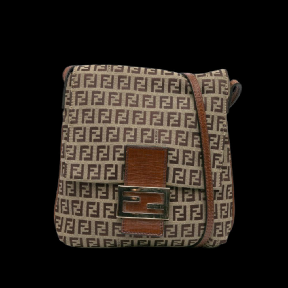 Brown Canvas Fendi Crossbody Bag