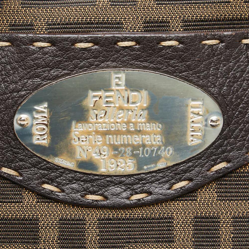 Brown Canvas Fendi Crossbody Bag
