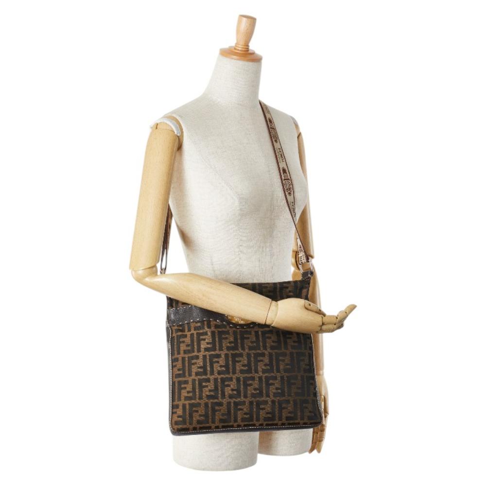 Brown Canvas Fendi Crossbody Bag
