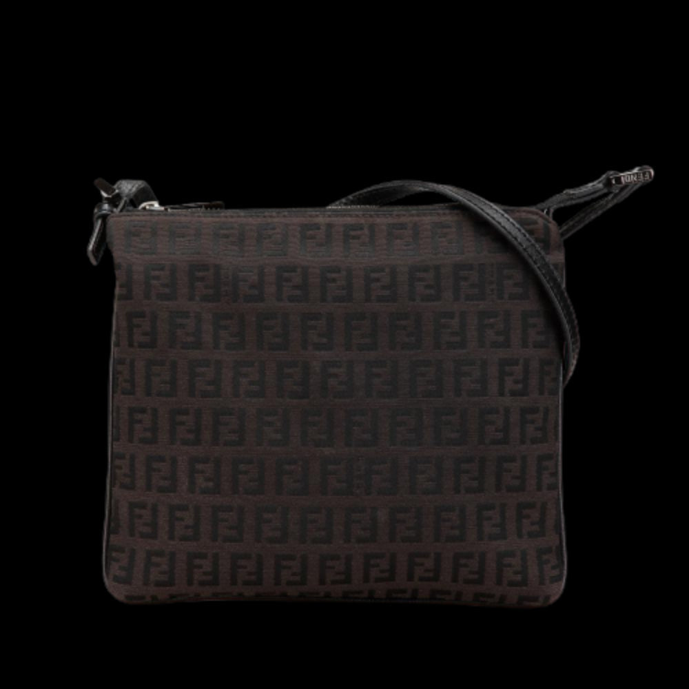 Brown Canvas Fendi Crossbody Bag