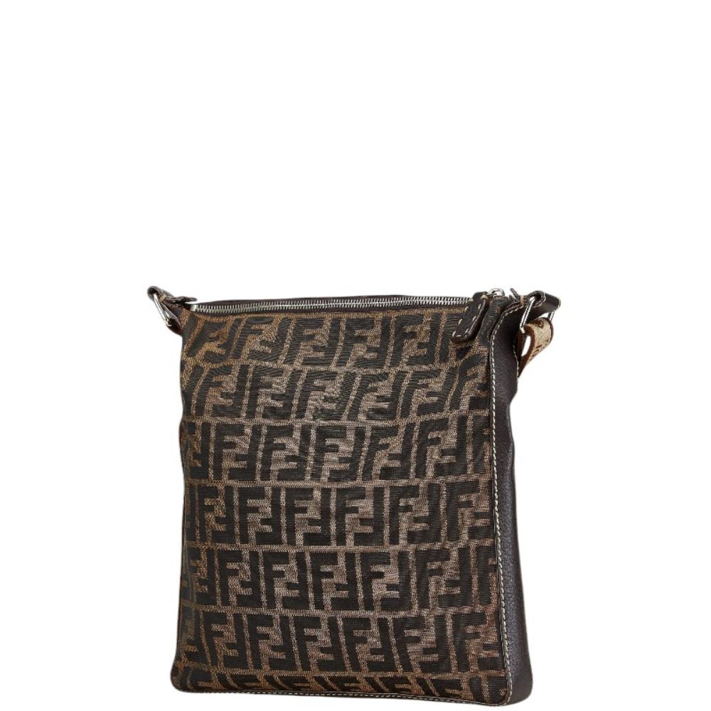 Brown Canvas Fendi Crossbody Bag
