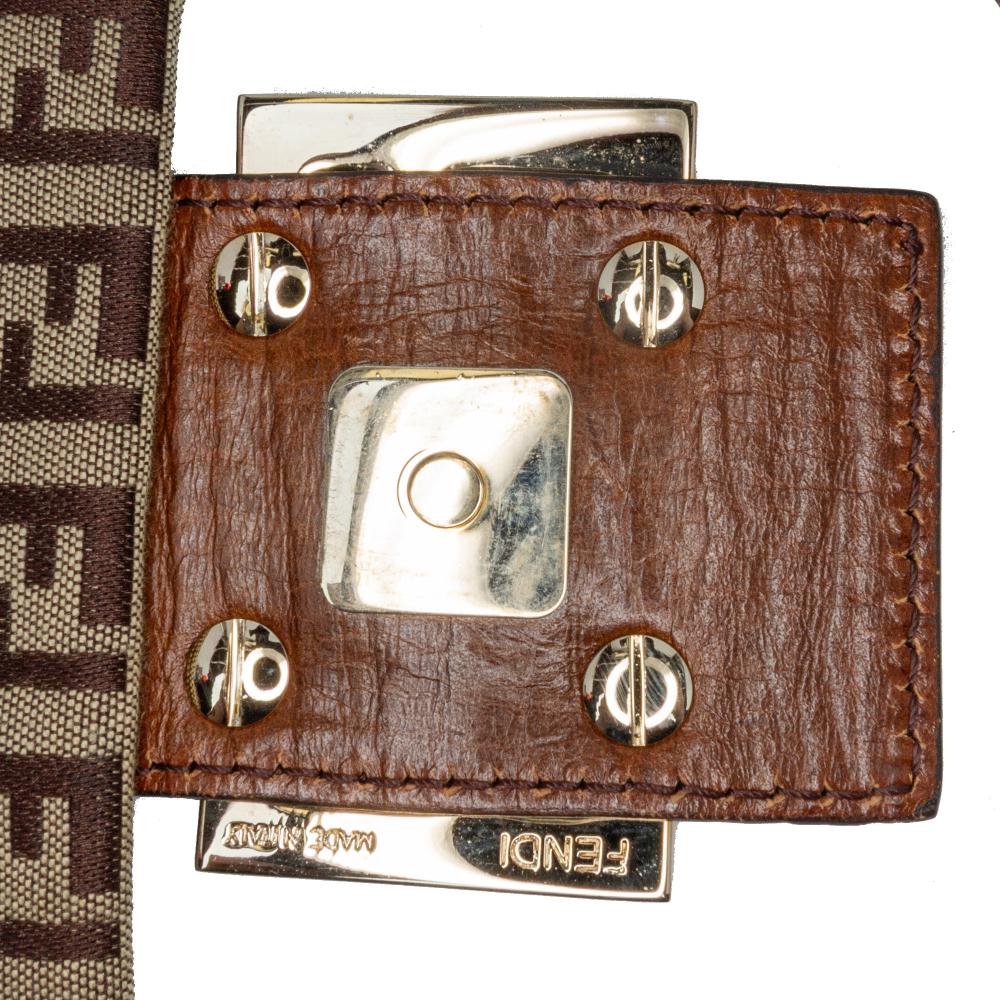 Brown Canvas Fendi Crossbody Bag
