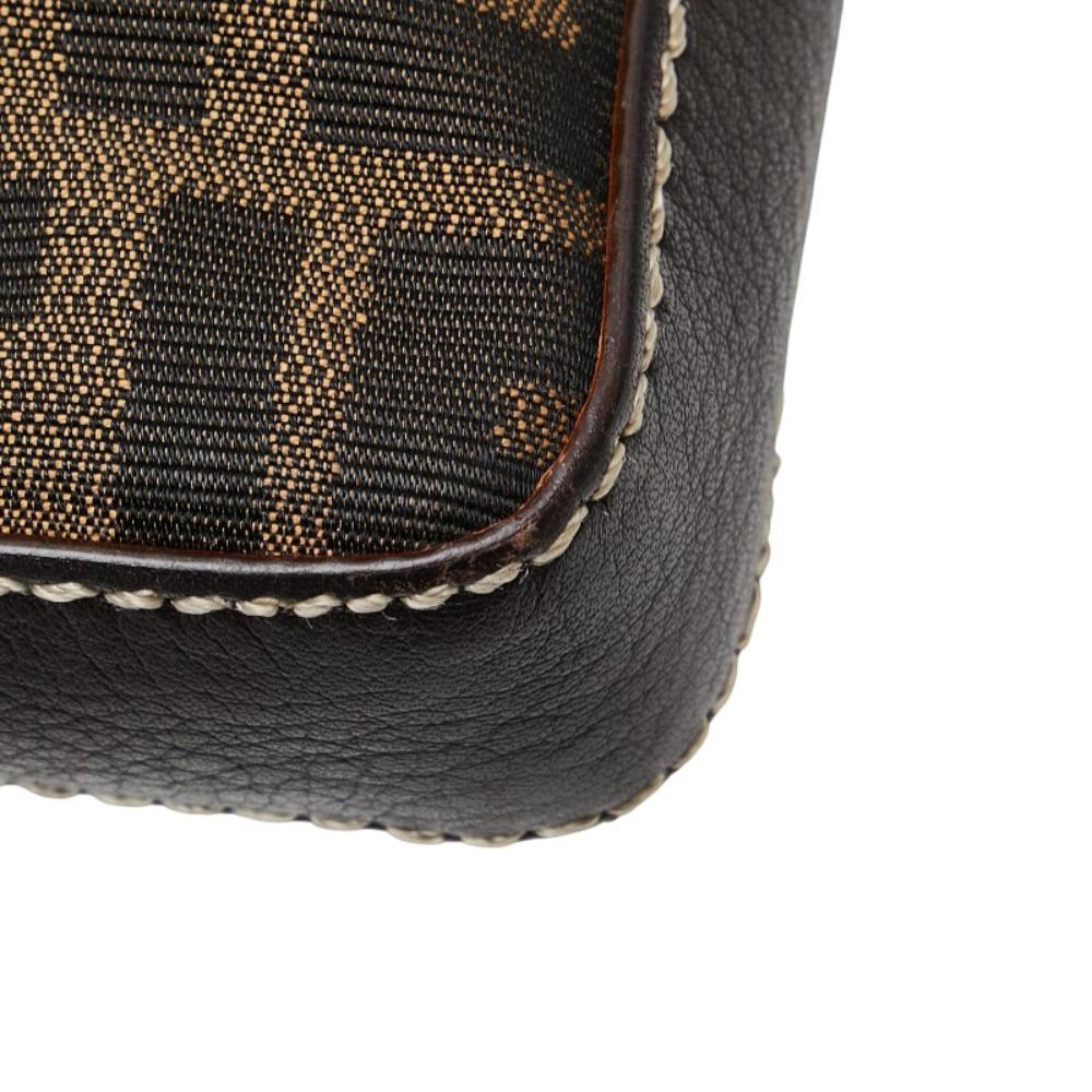 Brown Canvas Fendi Crossbody Bag