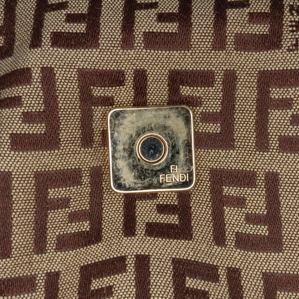 Brown Canvas Fendi Crossbody Bag