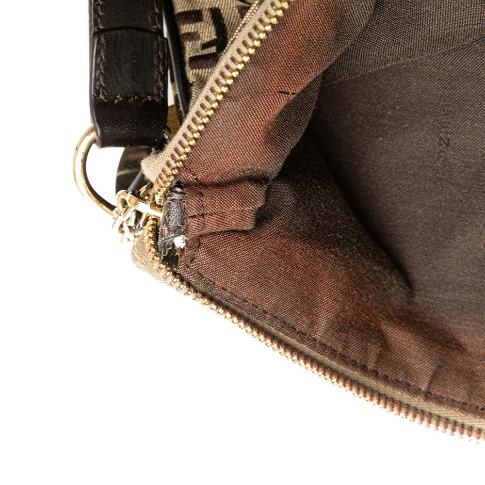 Brown Canvas Fendi Crossbody Bag