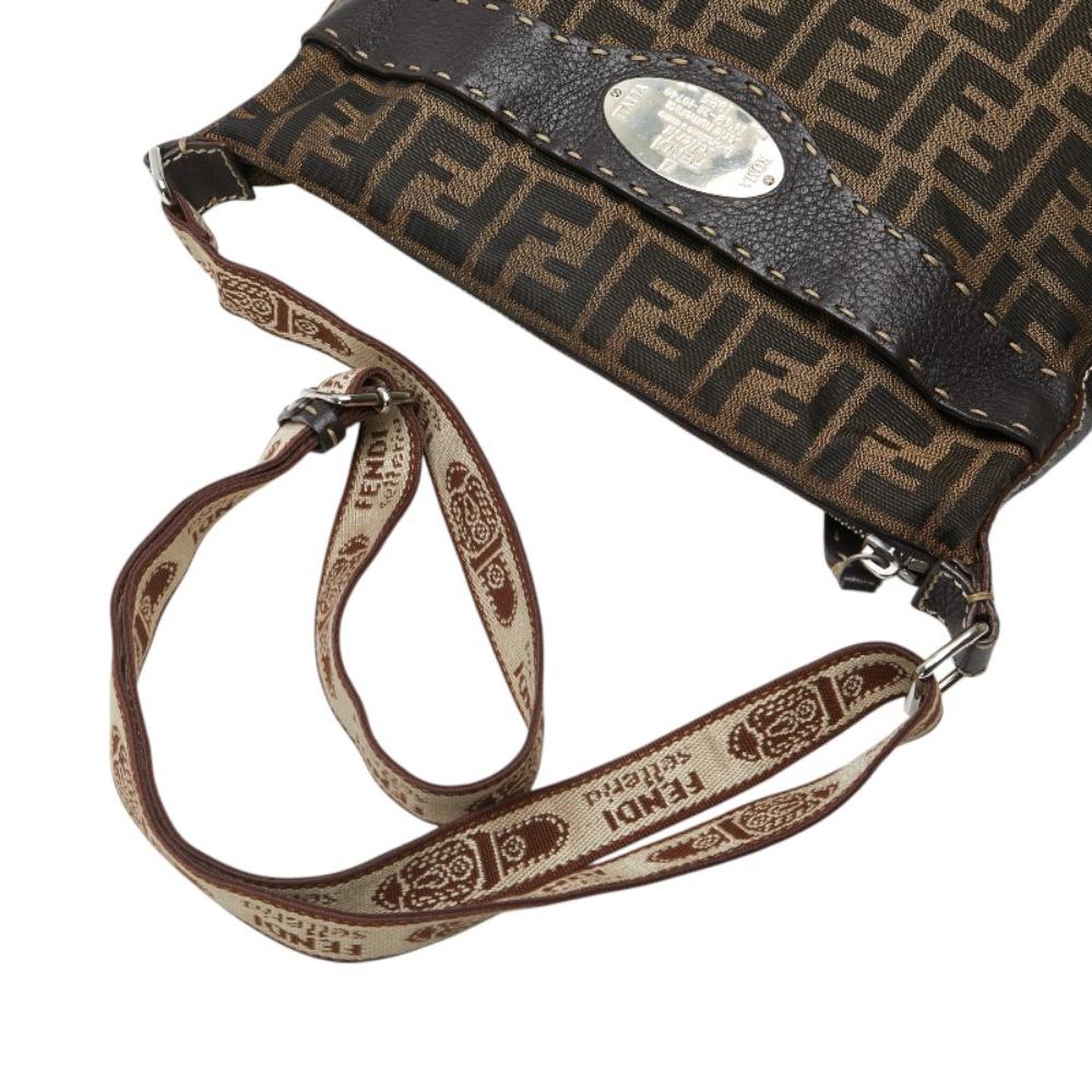Brown Canvas Fendi Crossbody Bag