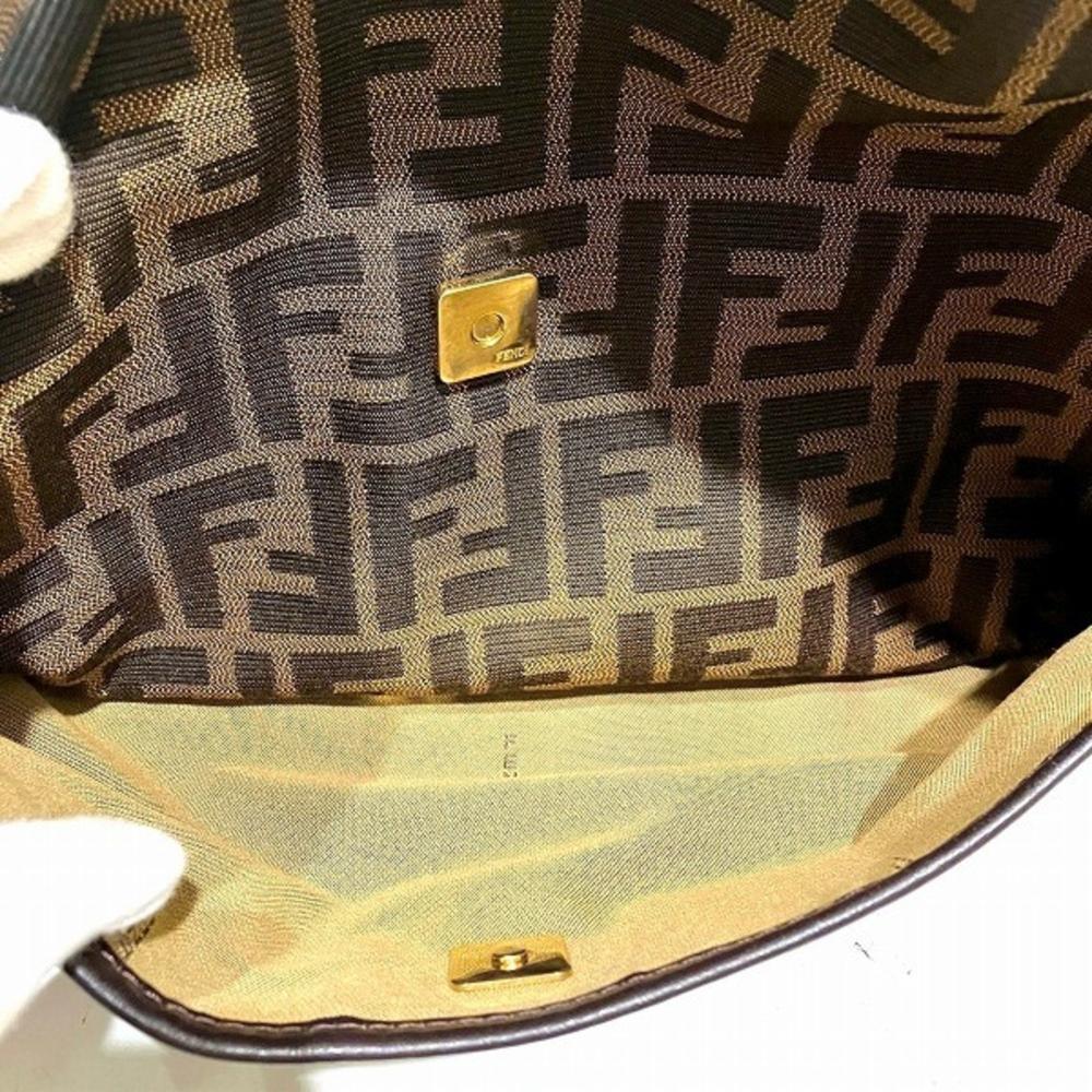 Brown Canvas Fendi Crossbody Bag