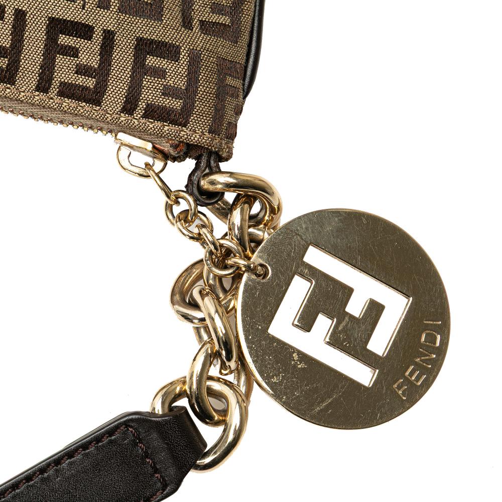 Brown Canvas Fendi Crossbody Bag