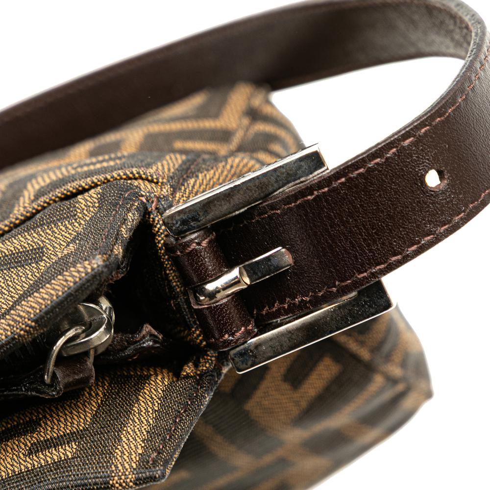Brown Canvas Fendi Shoulder Bag