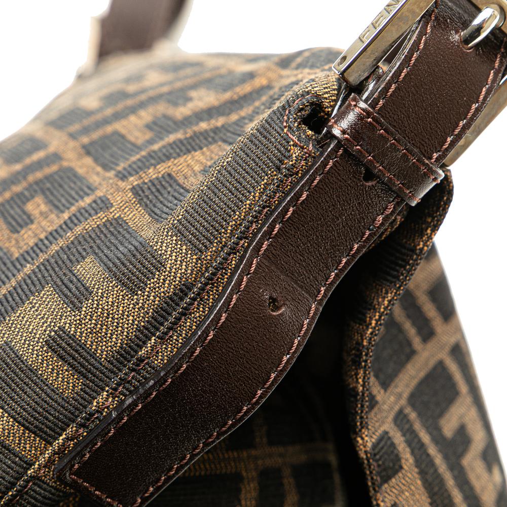 Brown Canvas Fendi Shoulder Bag