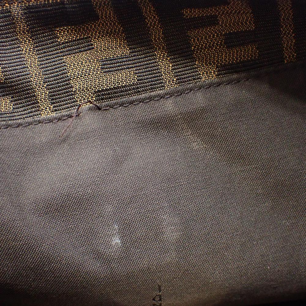 Brown Canvas Fendi Shoulder Bag