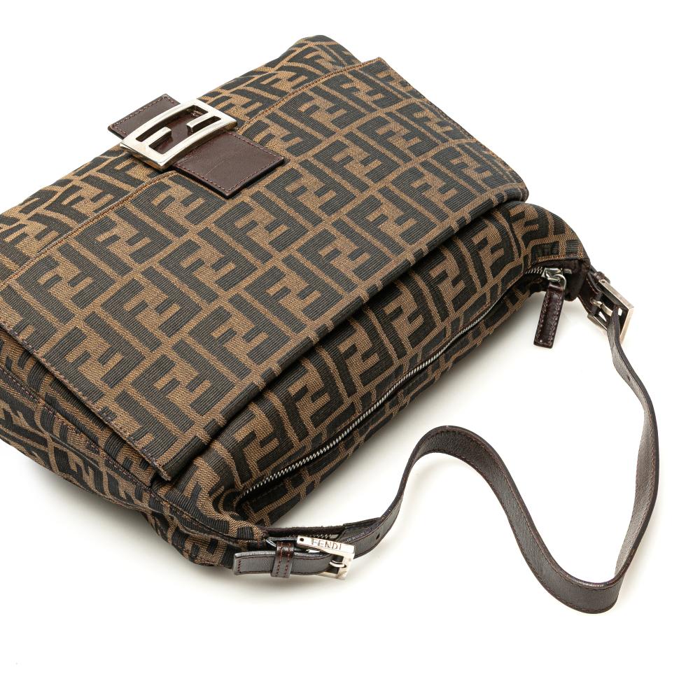 Brown Canvas Fendi Shoulder Bag