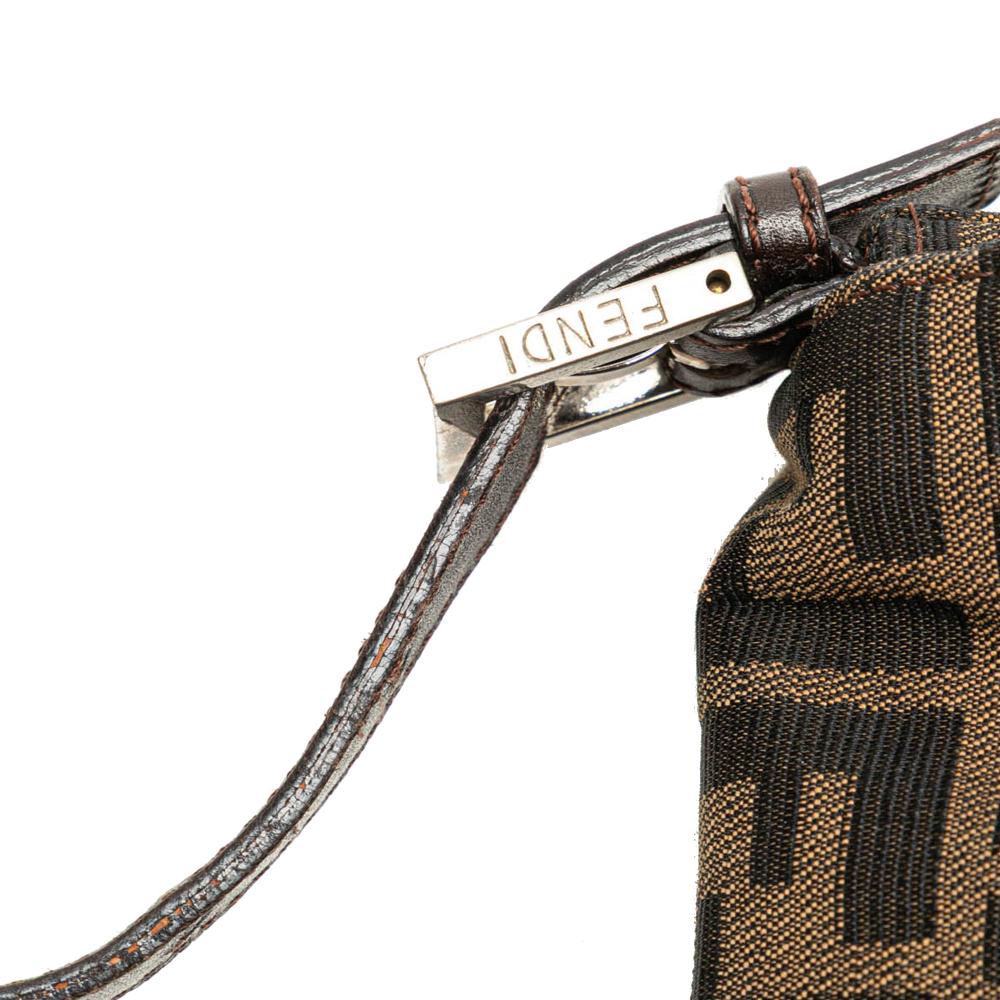 Brown Canvas Fendi Shoulder Bag