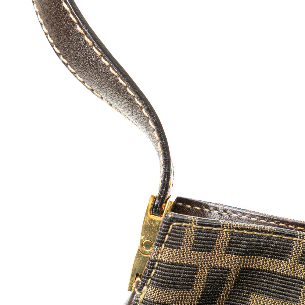 Brown Canvas Fendi Shoulder Bag