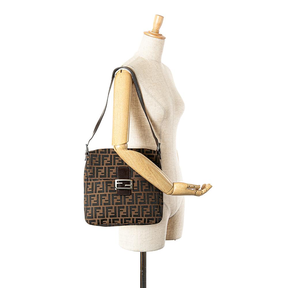 Brown Canvas Fendi Shoulder Bag