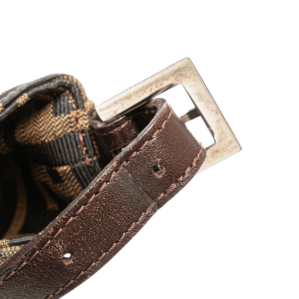 Brown Canvas Fendi Shoulder Bag