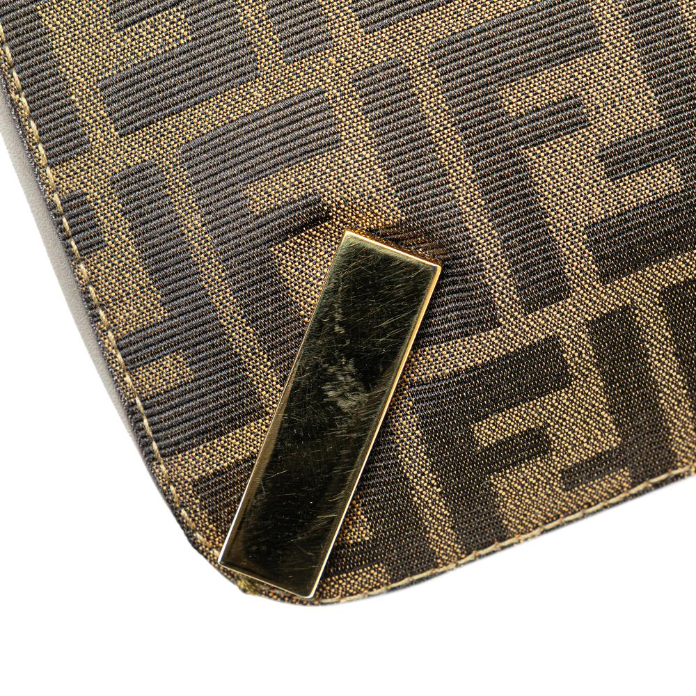 Brown Canvas Fendi Shoulder Bag