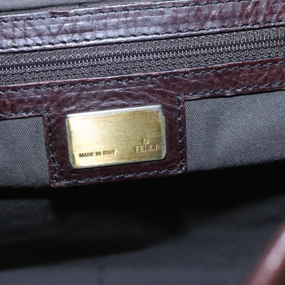 Brown Canvas Fendi Shoulder Bag
