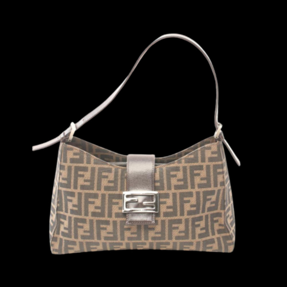 Brown Canvas Fendi Shoulder Bag