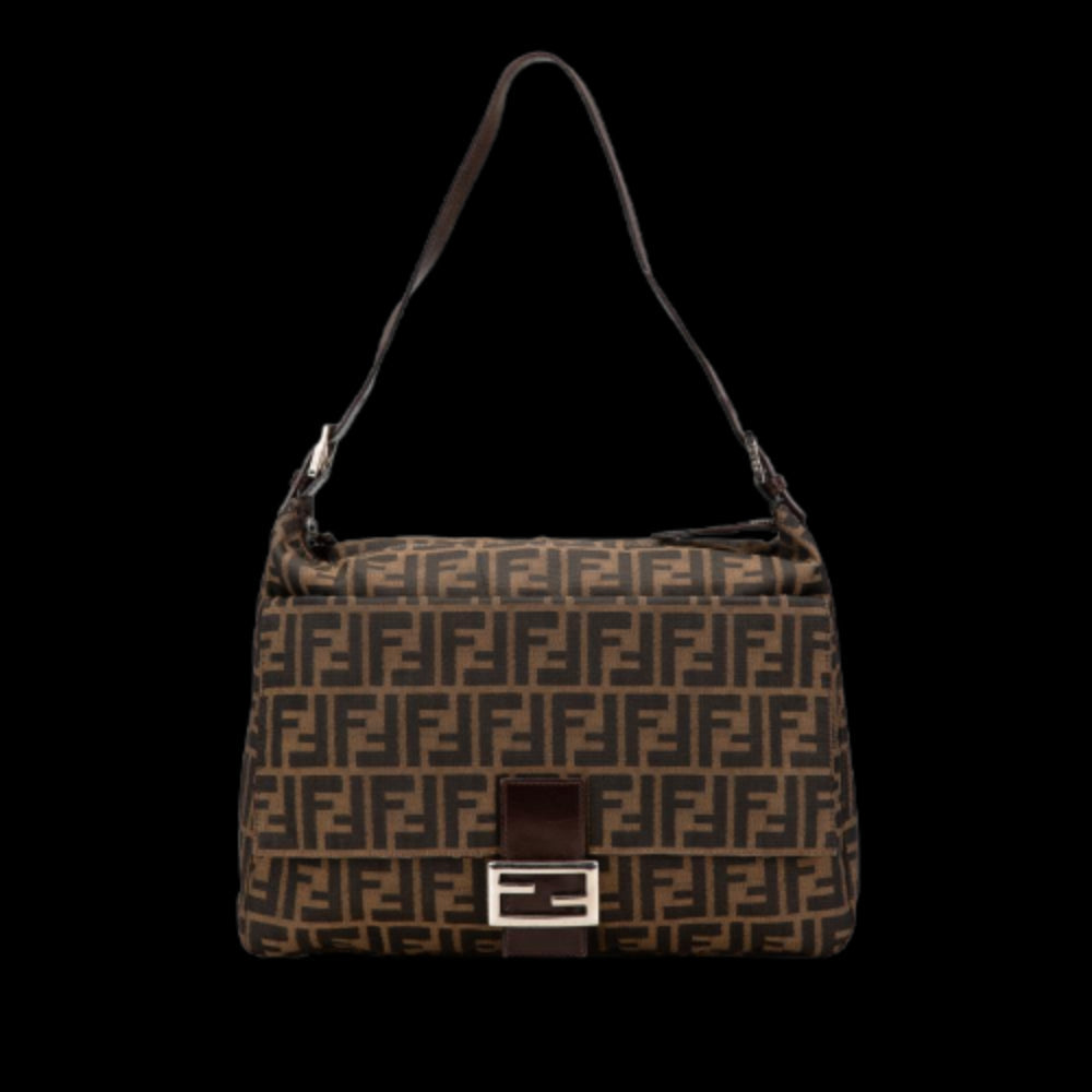 Brown Canvas Fendi Shoulder Bag