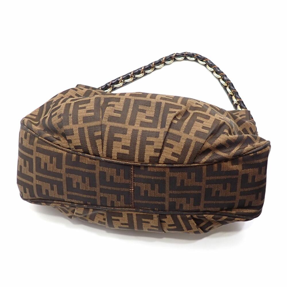 Brown Canvas Fendi Shoulder Bag
