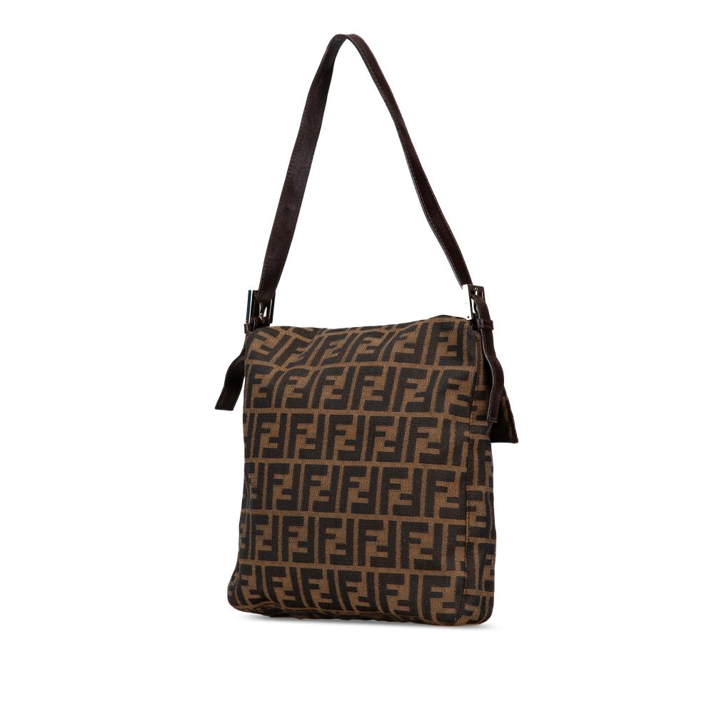 Brown Canvas Fendi Shoulder Bag