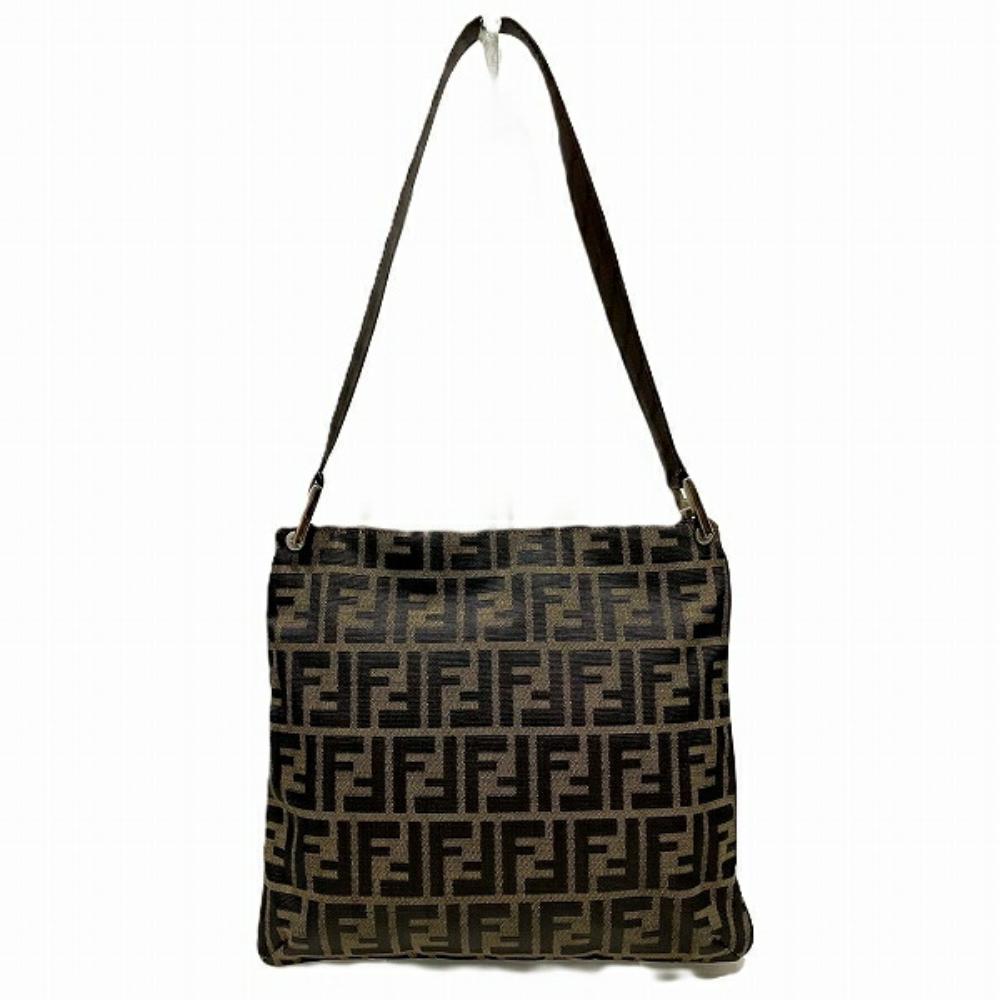 Brown Canvas Fendi Shoulder Bag