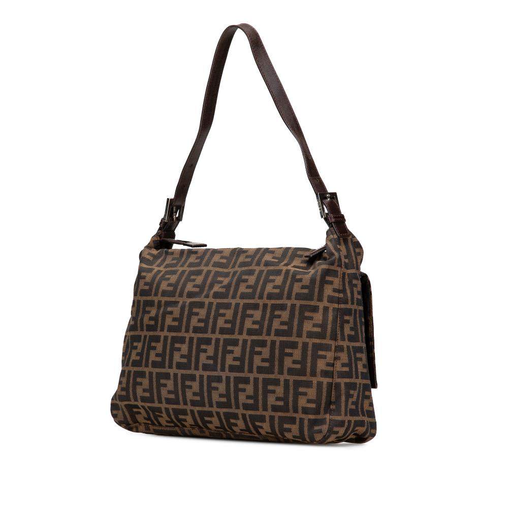 Brown Canvas Fendi Shoulder Bag