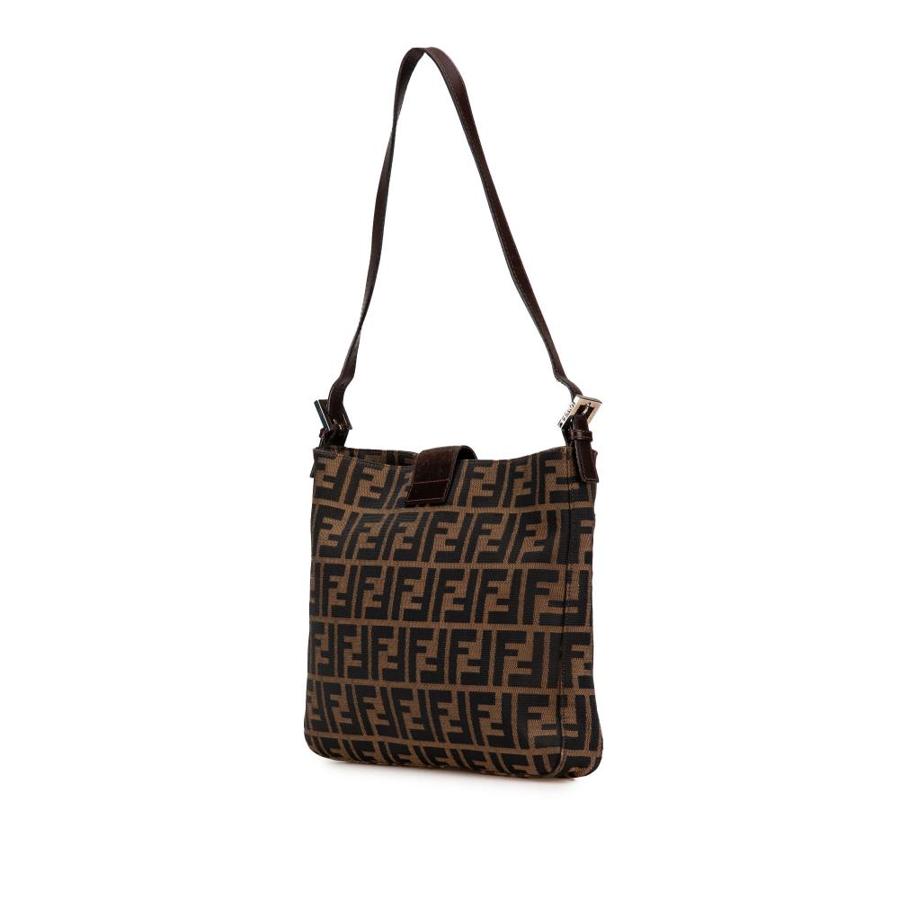Brown Canvas Fendi Shoulder Bag