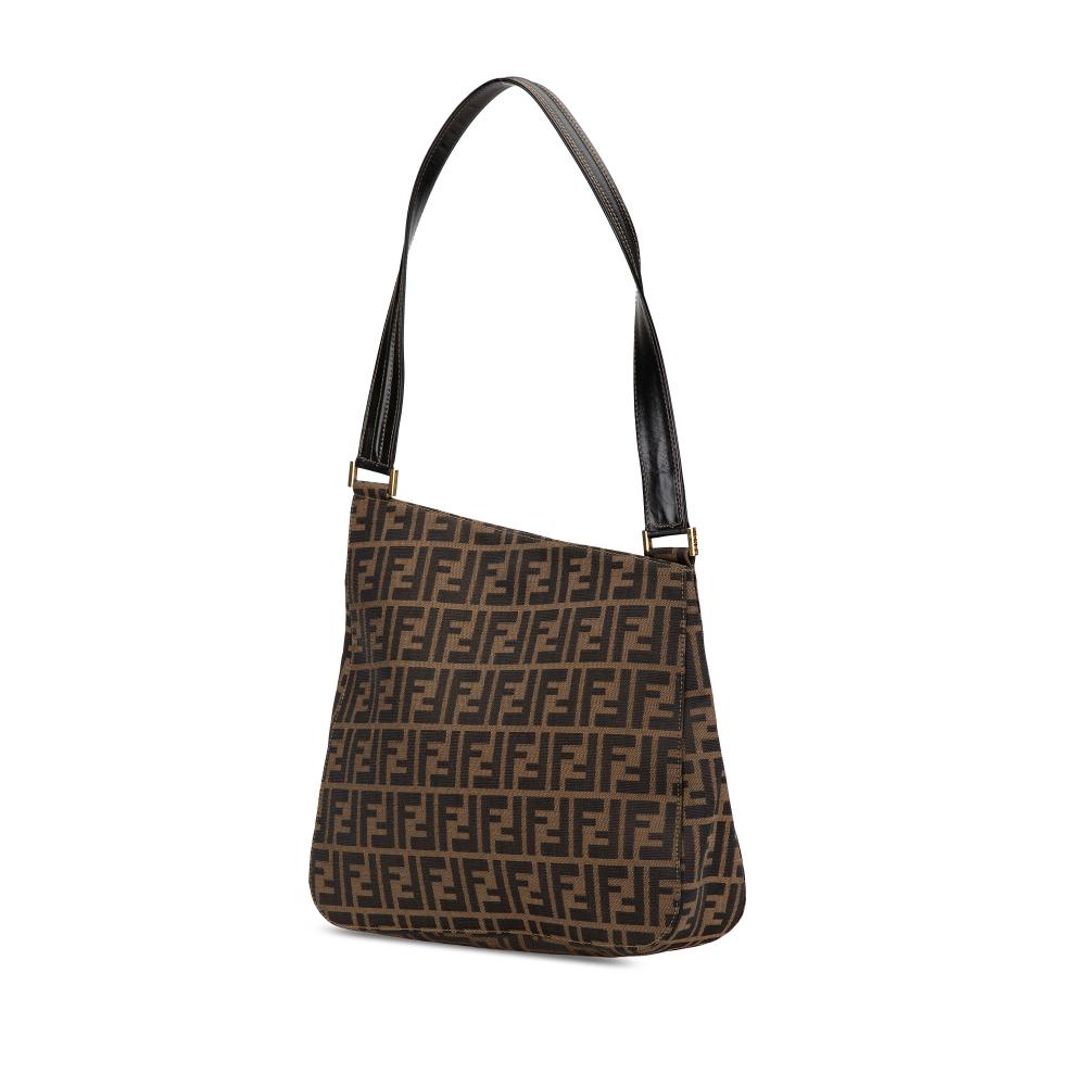 Brown Canvas Fendi Shoulder Bag