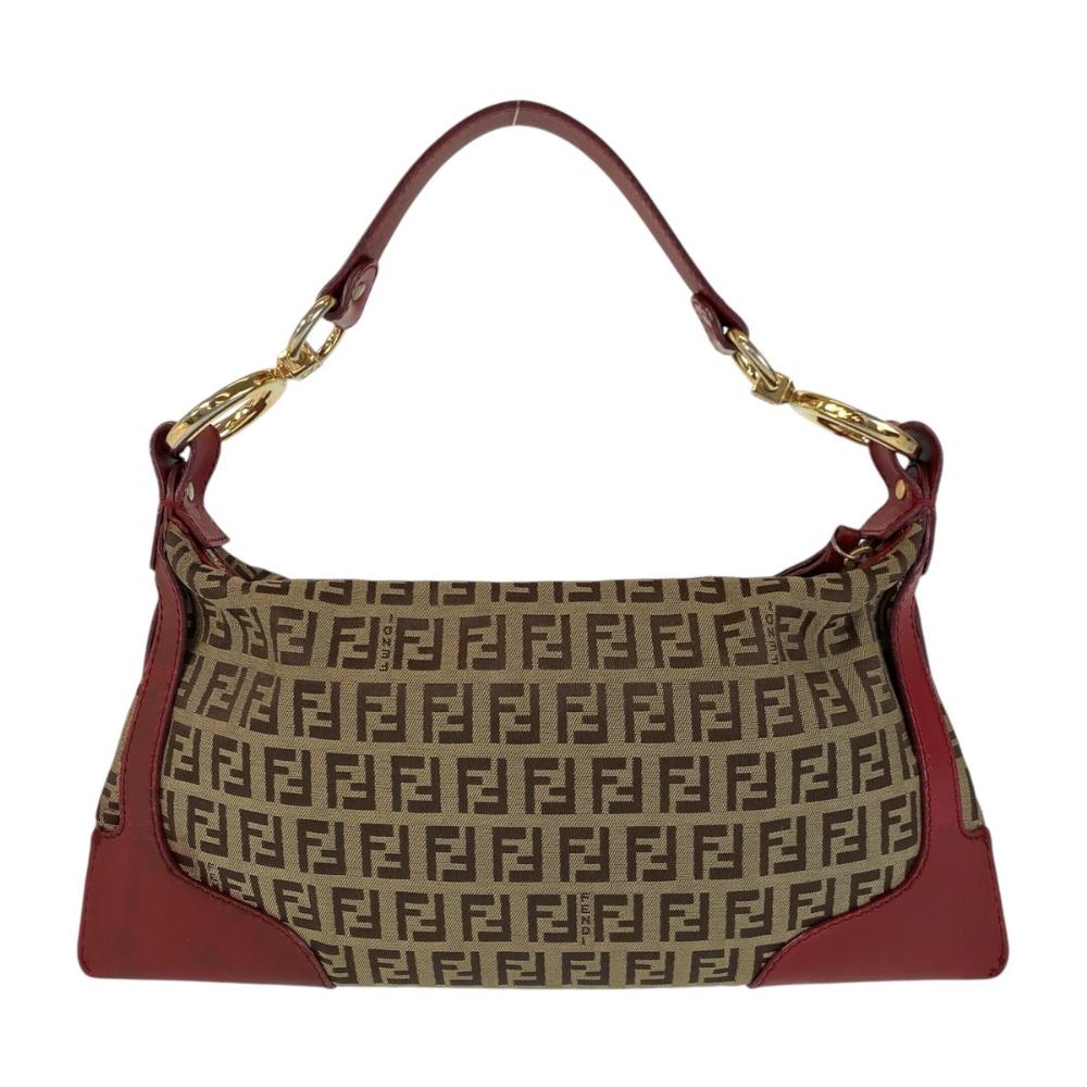 Brown Canvas Fendi Shoulder Bag