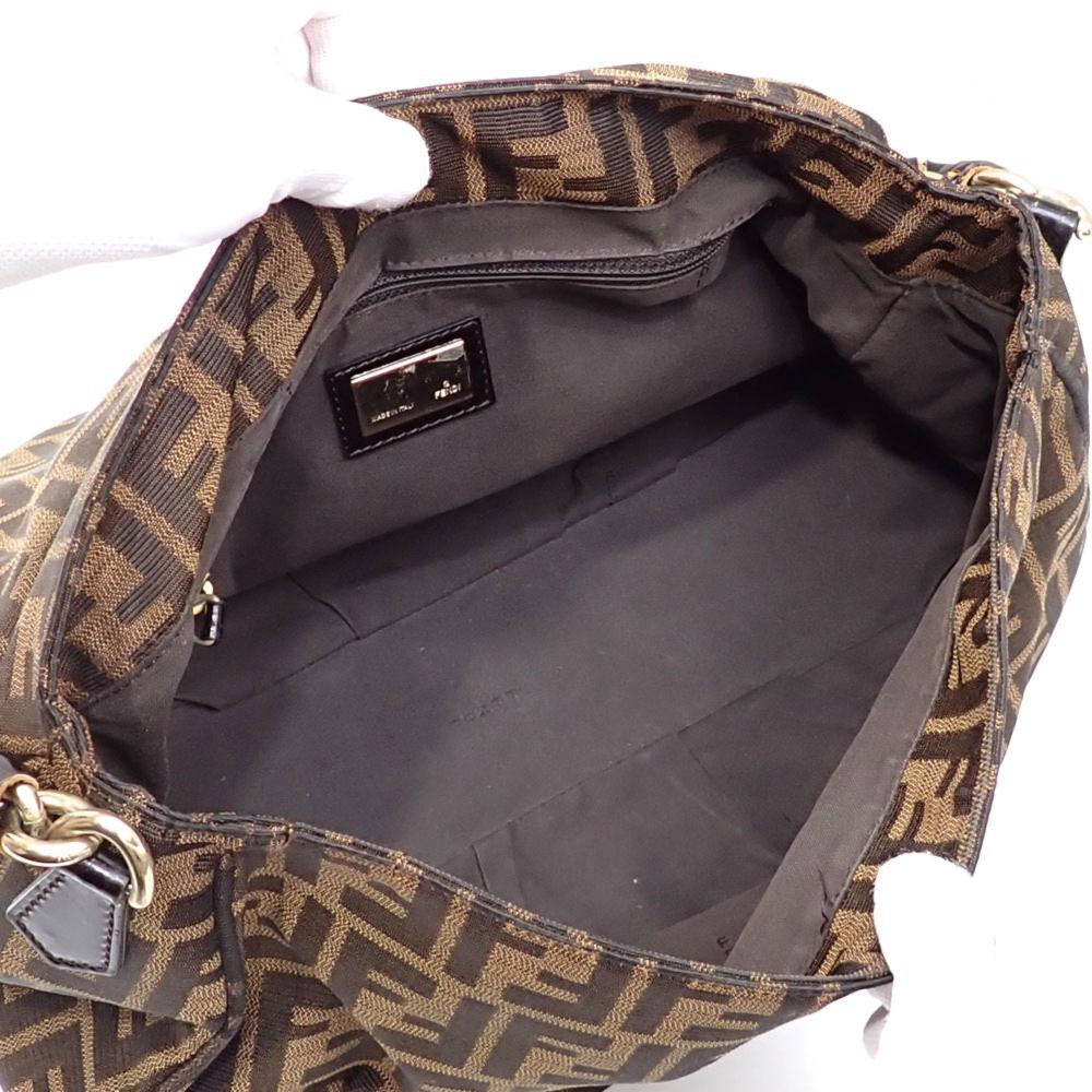 Brown Canvas Fendi Shoulder Bag