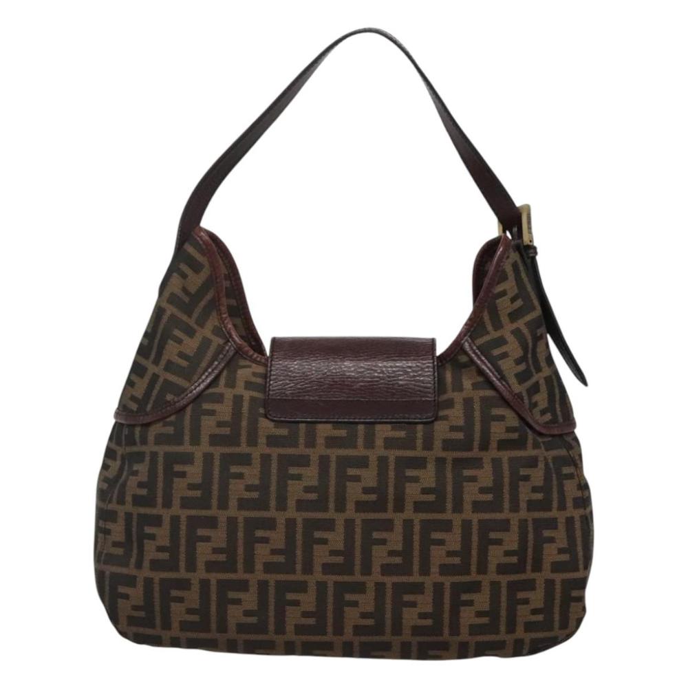 Brown Canvas Fendi Shoulder Bag